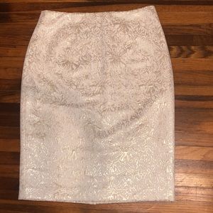 Gorgeous & CLASSY Liz Claiborne pencil skirt // metallic floral embroidery